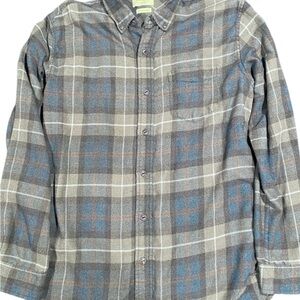Weatherproof Gray and Blue Plaid Shirt